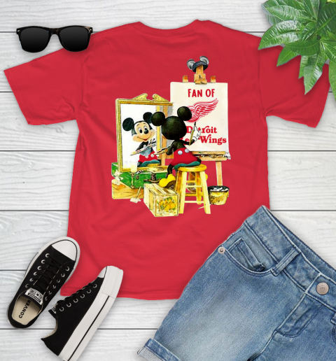NHL Hockey Detroit Red Wings Mickey Drawing Shirt 104