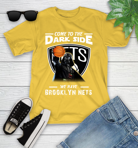 NBA Come To The Dark Side We Have Brooklyn Nets Star Wars Darth Vader Basketball Youth T-Shirt 10