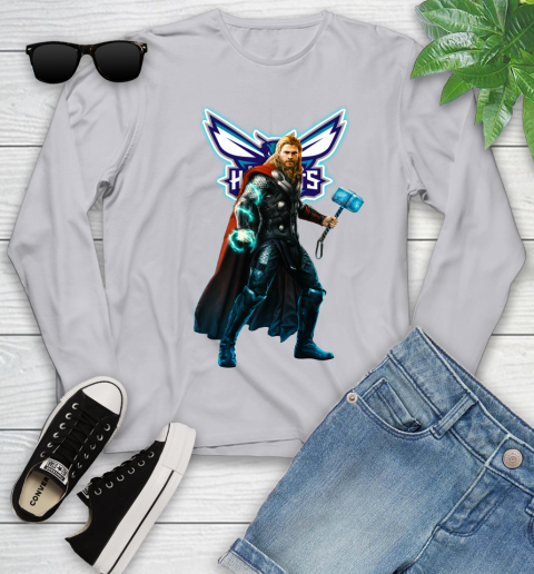 NBA Thor Avengers Endgame Basketball Charlotte Hornets Youth Long Sleeve 5