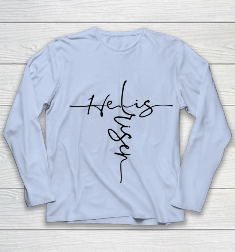 Easter He is Risen Cross Christian Youth Long Sleeve 5