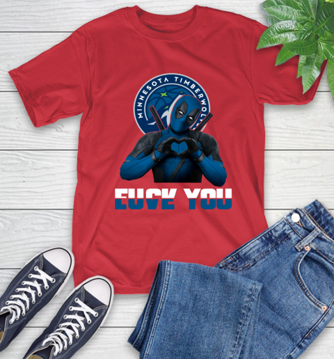 NBA Minnesota Timberwolves Deadpool Love You Fuck You Basketball Sports T-Shirt 11