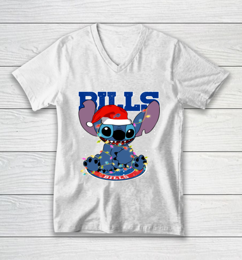 Buffalo Bills NFL Football noel stitch Christmas V-Neck T-Shirt