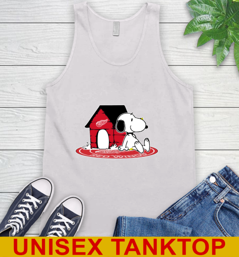 NHL Hockey Detroit Red Wings Snoopy The Peanuts Movie Shirt Tank Top