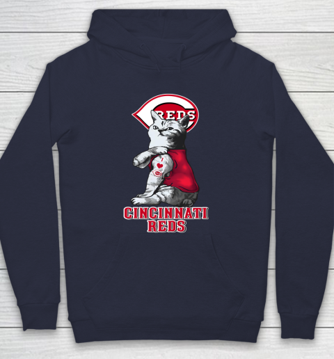 MLB Baseball My Cat Loves Cincinnati Reds Hoodie 2