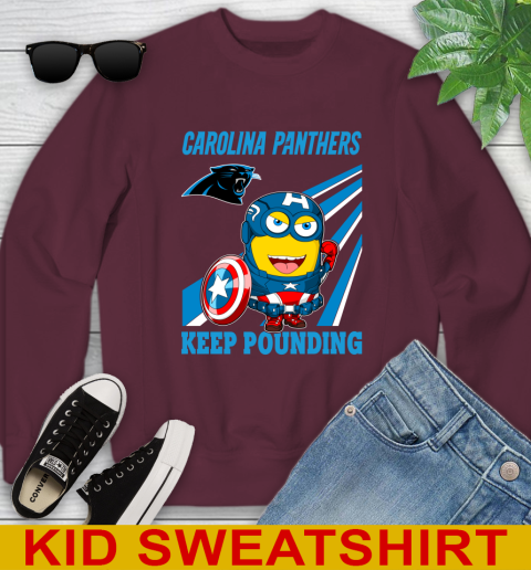 NFL Football Carolina Panthers Captain America Marvel Avengers Minion Shirt Youth Sweatshirt 4