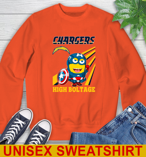 NFL Football Los Angeles Chargers Captain America Marvel Avengers Minion Shirt Sweatshirt 3