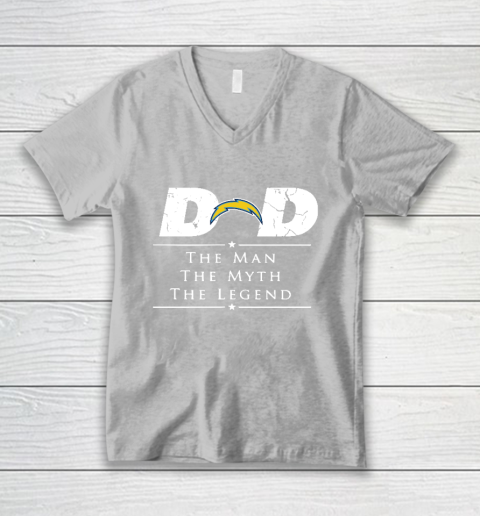 Los Angeles Chargers NFL Football Dad The Man The Myth The Legend V-Neck T-Shirt 3