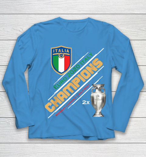 Italy Champions 2020 Euro Forza Azzurri Italia Football Youth Long Sleeve 5