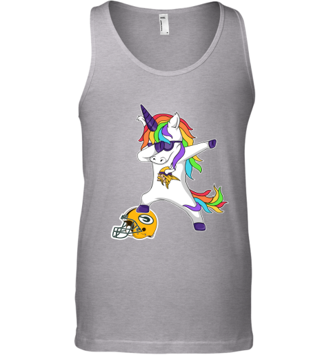 Football Dabbing Unicorn Steps On Helmet Minnesota Vikings Tank Top