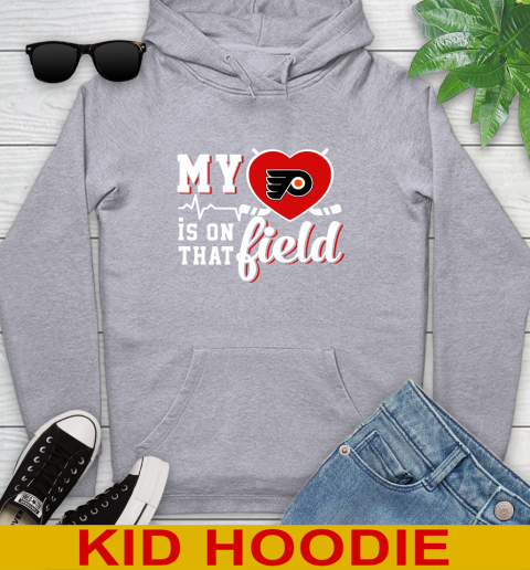 NHL My Heart Is On That Field Hockey Sports Philadelphia Flyers Youth Hoodie 6