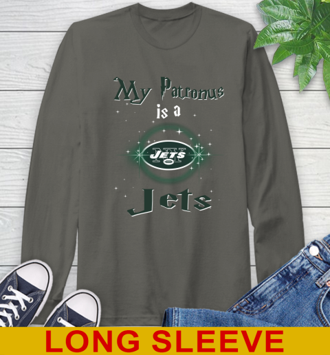 NFL Football Harry Potter My Patronus Is A New York Jets Long Sleeve T-Shirt 10