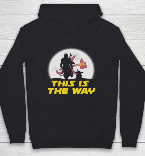 Atlanta Braves MLB Baseball Star Wars Yoda And Mandalorian This Is The Way Youth Hoodie