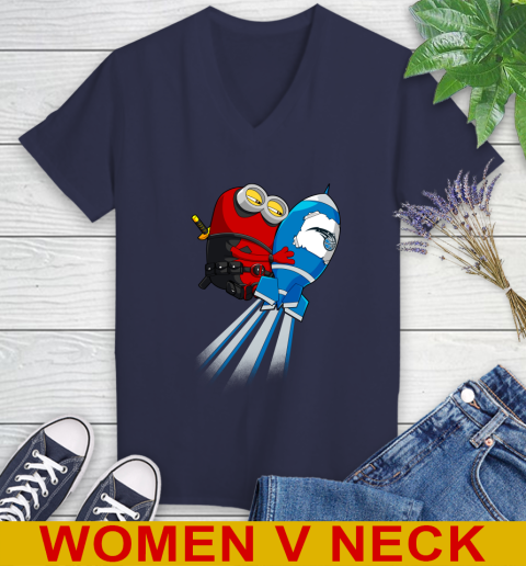 NBA Basketball Orlando Magic Deadpool Minion Marvel Shirt Women's V-Neck T-Shirt 12