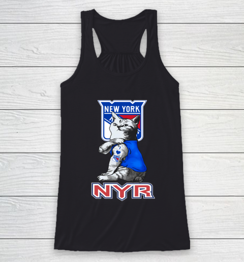 NHL My Cat Loves New York Rangers Hockey Racerback Tank
