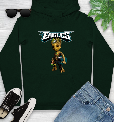 Philadelphia Eagles NFL Football Groot Marvel Guardians Of The Galaxy Youth Hoodie 13