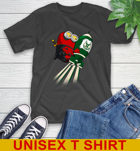 NBA Basketball Milwaukee Bucks Deadpool Minion Marvel Shirt T-Shirt