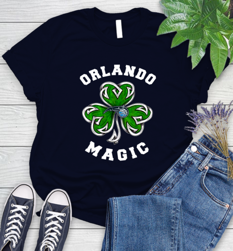 NBA Orlando Magic Three Leaf Clover St Patrick's Day Basketball Sports Women's T-Shirt 2