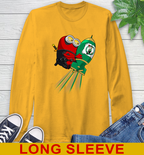 NBA Basketball Boston Celtics Deadpool Minion Marvel Shirt Long Sleeve T-Shirt 2