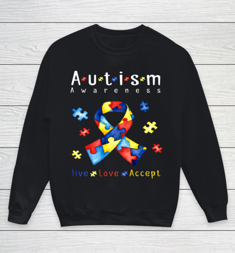Live love accept autism awareness month Youth Sweatshirt