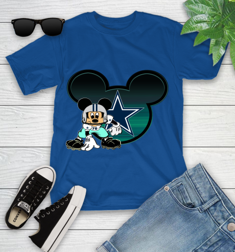 NFL Dallas Cowboys Mickey Mouse Disney Football T Shirt Youth T-Shirt 9