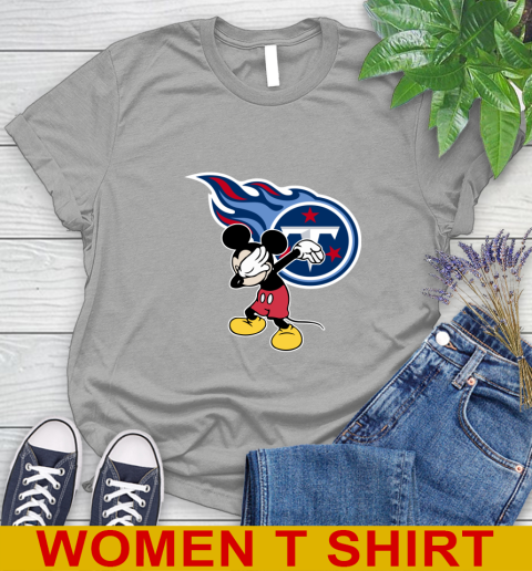 Tennessee Titans NFL Football Dabbing Mickey Disney Sports Women's T-Shirt 11