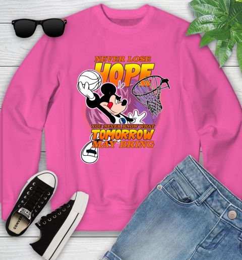 Dallas Mavericks NBA Basketball Mickey Disney Never Lose Hope Youth Sweatshirt 6