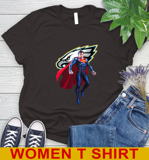 NFL Superman DC Sports Football Philadelphia Eagles Women's T-Shirt 8