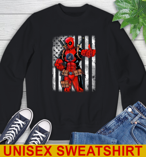 NBA Basketball Minnesota Timberwolves Deadpool American Flag Shirt Sweatshirt