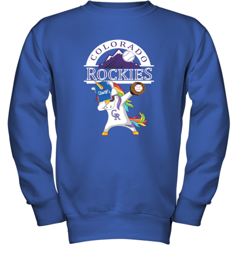 Hip Hop Dabbing Unicorn Flippin Love Colorado Rockies Youth Sweatshirt