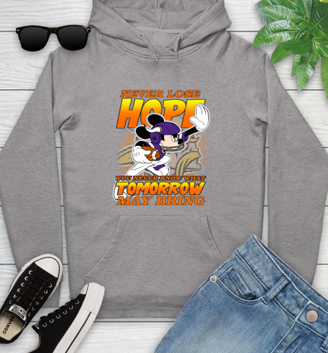 Minnesota Vikings NFL Football Mickey Disney Never Lose Hope Youth Hoodie 6