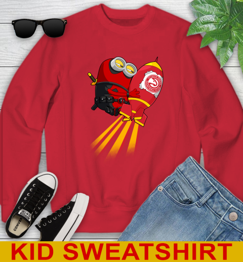 NBA Basketball Atlanta Hawks Deadpool Minion Marvel Shirt Youth Sweatshirt 7
