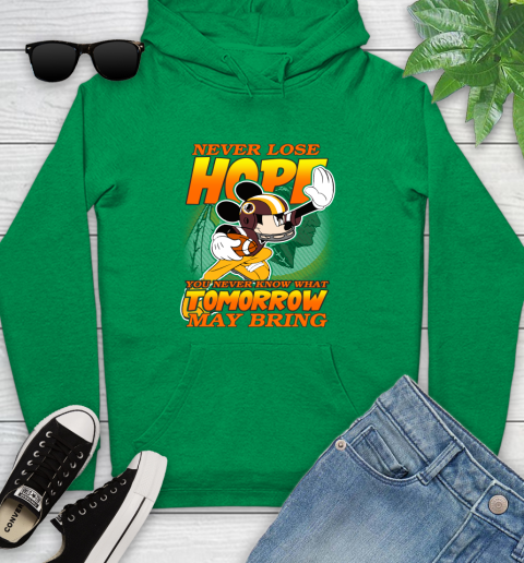 Washington Redskins NFL Football Mickey Disney Never Lose Hope Youth Hoodie 9