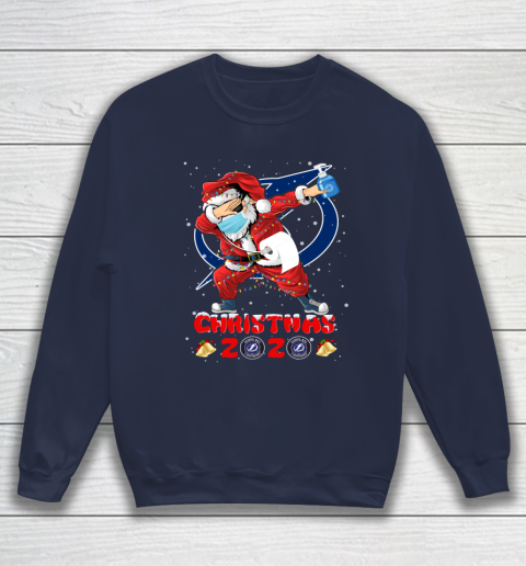 Tampa Bay Lightning Funny Santa Claus Dabbing Christmas 2020 NHL Sweatshirt 2