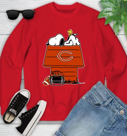 Chicago Bears NFL Football Snoopy Woodstock The Peanuts Movie Youth Sweatshirt 9
