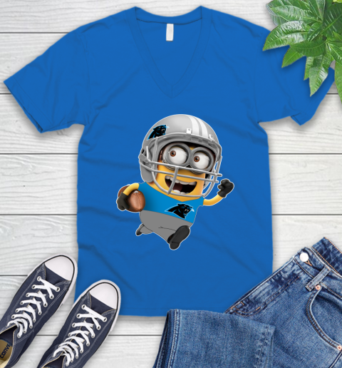NFL Carolina Panthers Minions Disney Football Sports V-Neck T-Shirt 6