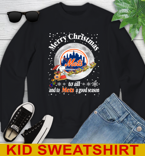 New York Mets Merry Christmas To All And To Mets A Good Season MLB Baseball Sports Youth Sweatshirt
