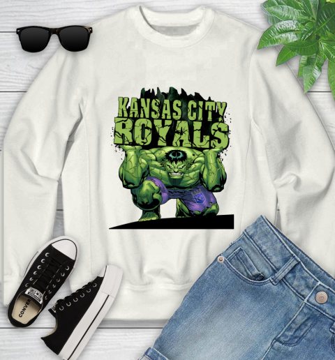 Kansas City Royals MLB Baseball Incredible Hulk Marvel Avengers Sports Youth Sweatshirt