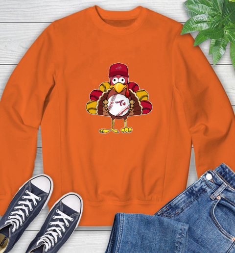 Atlanta Braves Turkey thanksgiving Sweatshirt 4