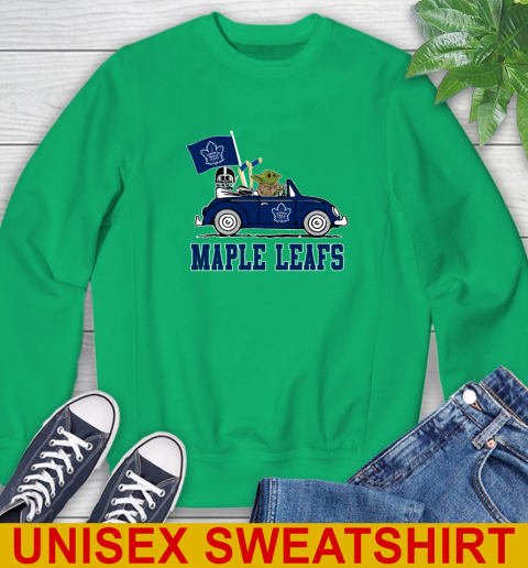NHL Hockey Toronto Maple Leafs Darth Vader Baby Yoda Driving Star Wars Shirt Sweatshirt 6