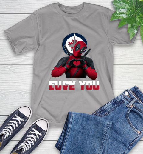 NHL Winnipeg Jets Deadpool Love You Fuck You Hockey Sports T-Shirt 6