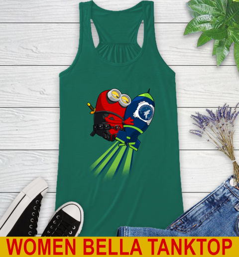 NBA Basketball Minnesota Timberwolves Deadpool Minion Marvel Shirt Racerback Tank 5