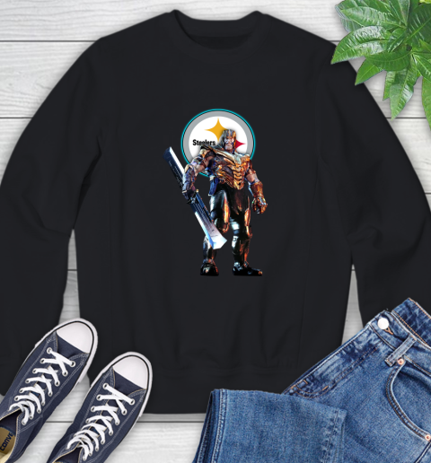 NFL Thanos Gauntlet Avengers Endgame Football Pittsburgh Steelers Sweatshirt 2