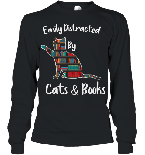 Easily distracted by cats and books Youth Long Sleeve
