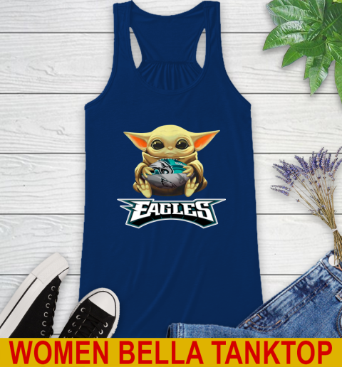 NFL Football Philadelphia Eagles Baby Yoda Star Wars Shirt Racerback Tank 9