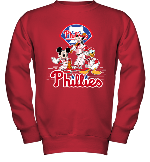 MLB Philadelphia Phillies Mickey Mouse Donald Duck Goofy Baseball T Shirt  Women's V-Neck T-Shirt