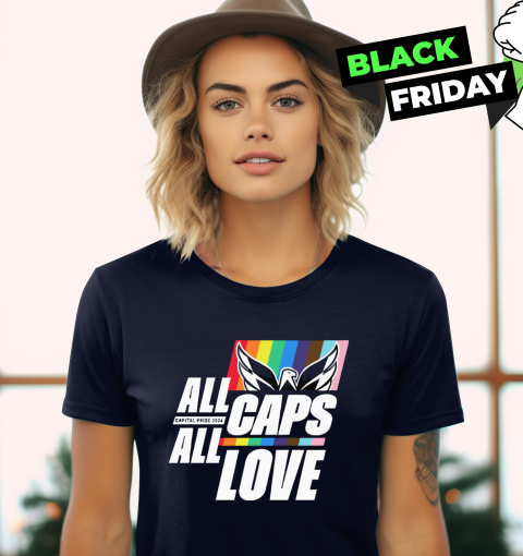 All Caps All Love Capital Pride 2024 Gay Pride Women's T-Shirt