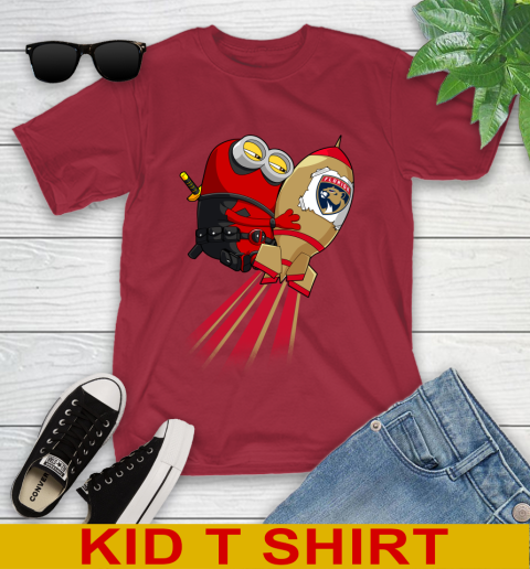 NHL Hockey Florida Panthers Deadpool Minion Marvel Shirt Youth T-Shirt 12