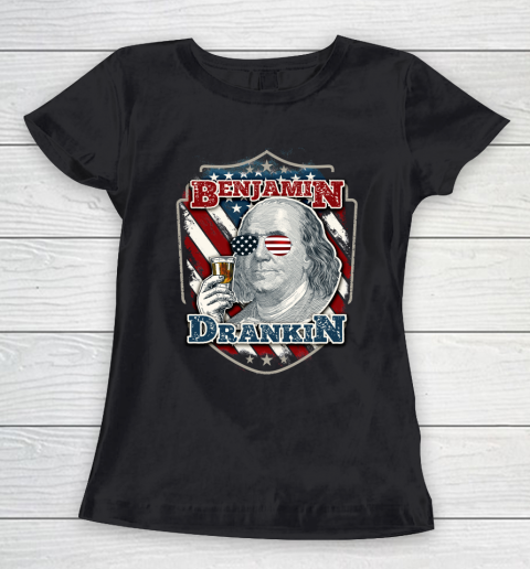 Beer Lover Funny Shirt Benjamin Drankin  Funny and Patriotic 4th of July Independence Day Women's T-Shirt