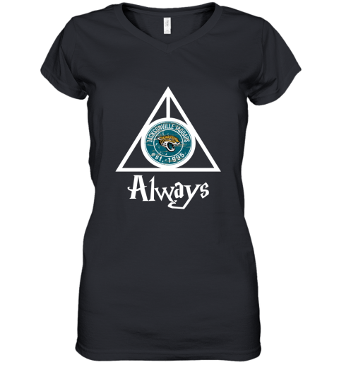 Always Love The Jacksonville Jaguars x Harry Potter Mashup Women's V-Neck T-Shirt