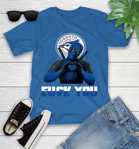MLB Toronto Blue Jays Deadpool Love You Fuck You Baseball Sports Youth T-Shirt 27